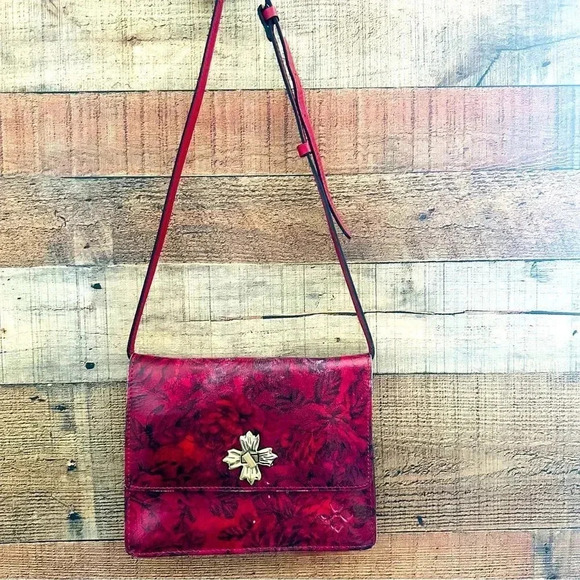 NWOT Patricia Nash Consilina Crossbody Organizer Etched Rose Leather - Picture 2 of 16